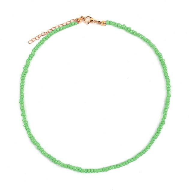 Colorful Beadeds Charm Statement Short Necklace