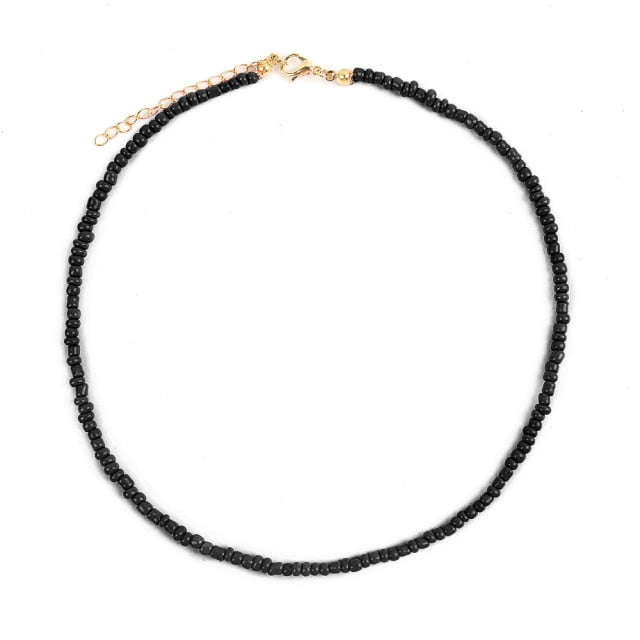 Colorful Beadeds Charm Statement Short Necklace