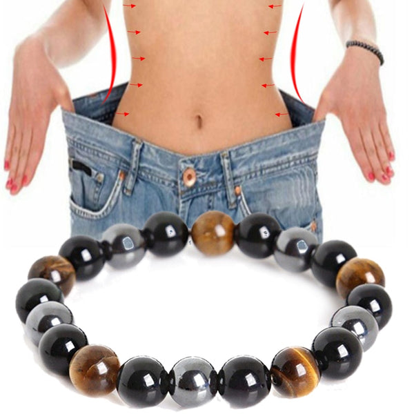 Pulseras con cuentas de ojo de tigre y imán de obsidiana natural