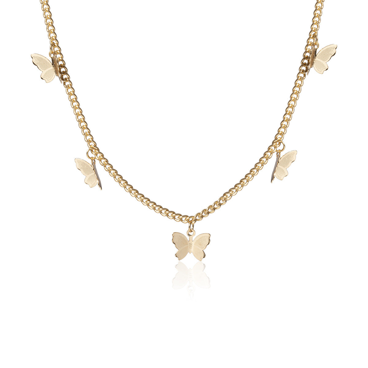 Adjustable Butterfly Necklace Earrings Set
