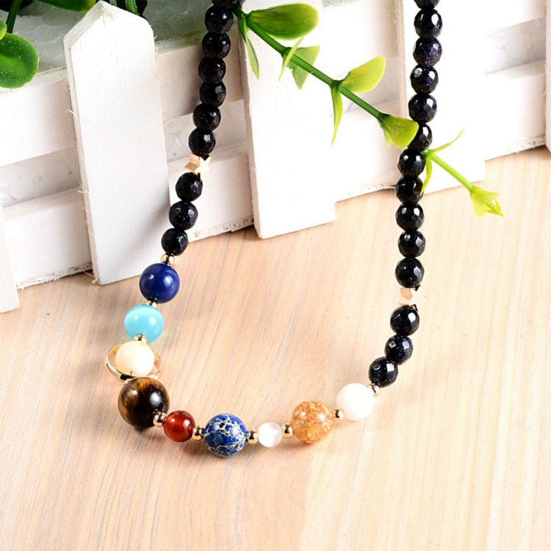 7 Charka Handmade Universe Galaxy Eight Planets Bracelet Gifts