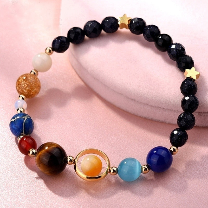 7 Charka Handmade Universe Galaxy Eight Planets Bracelet Gifts