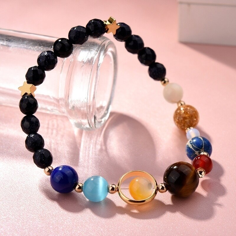 7 Charka Handmade Universe Galaxy Eight Planets Bracelet Gifts