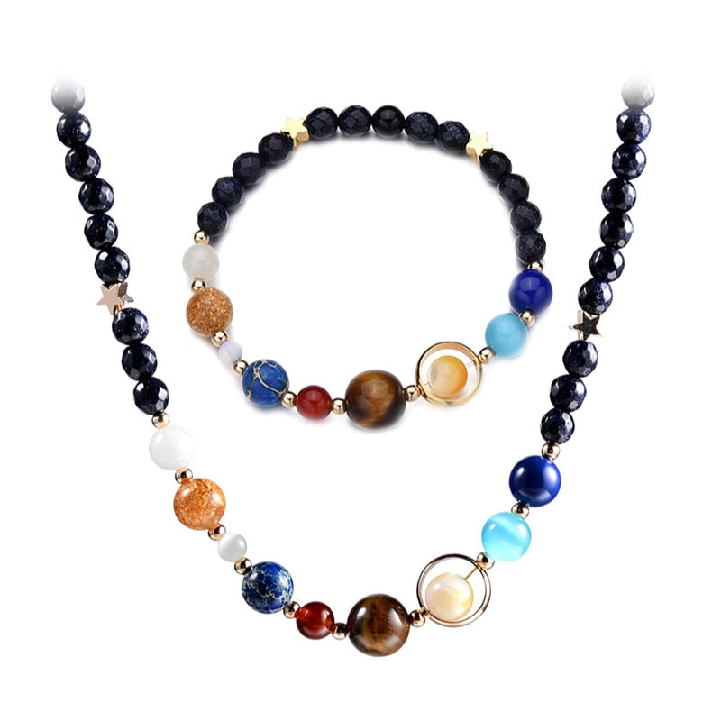 7 Charka Handmade Universe Galaxy Eight Planets Bracelet Gifts