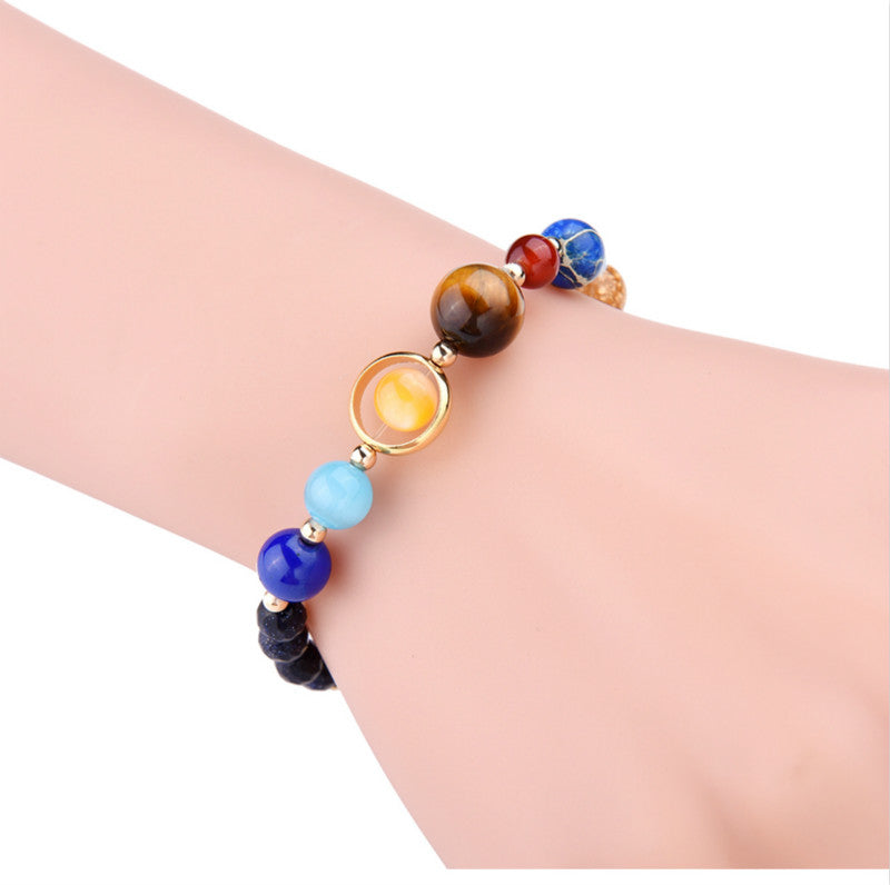 7 Charka Handmade Universe Galaxy Eight Planets Bracelet Gifts