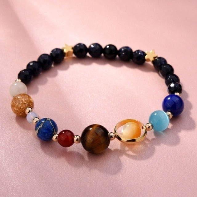 7 Charka Handmade Universe Galaxy Eight Planets Bracelet Gifts