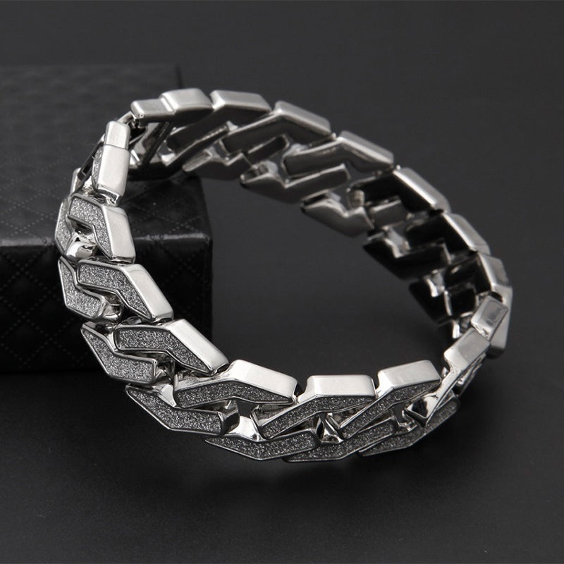 Men Hip Hop Rhinestone Cuban Bracelet