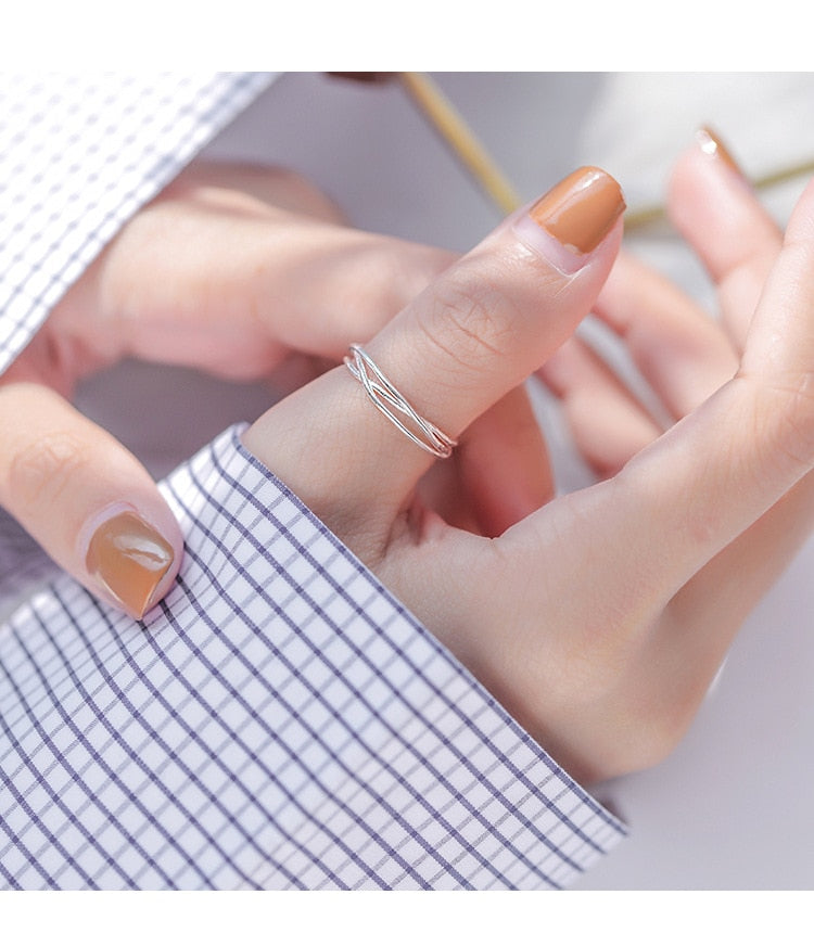 925 Silver Cross Open Ring