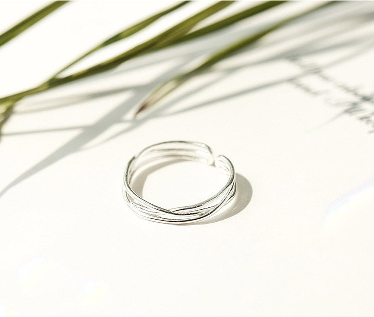 925 Silver Cross Open Ring