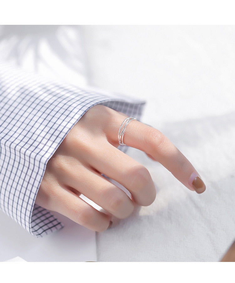 925 Silver Cross Open Ring