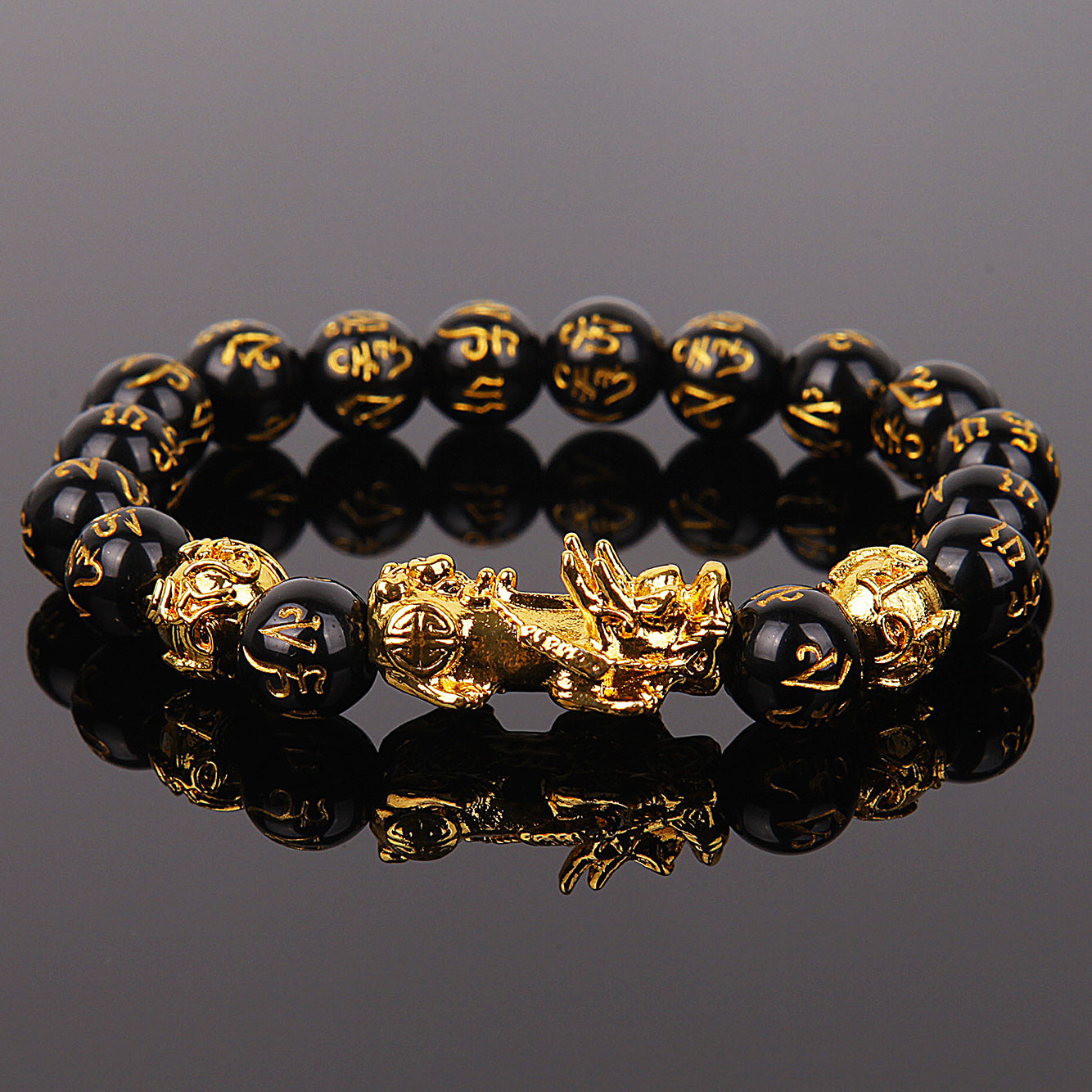 Pixiu Guardian Bracelet Bring Luck Wealth Beads Strand Bracelets