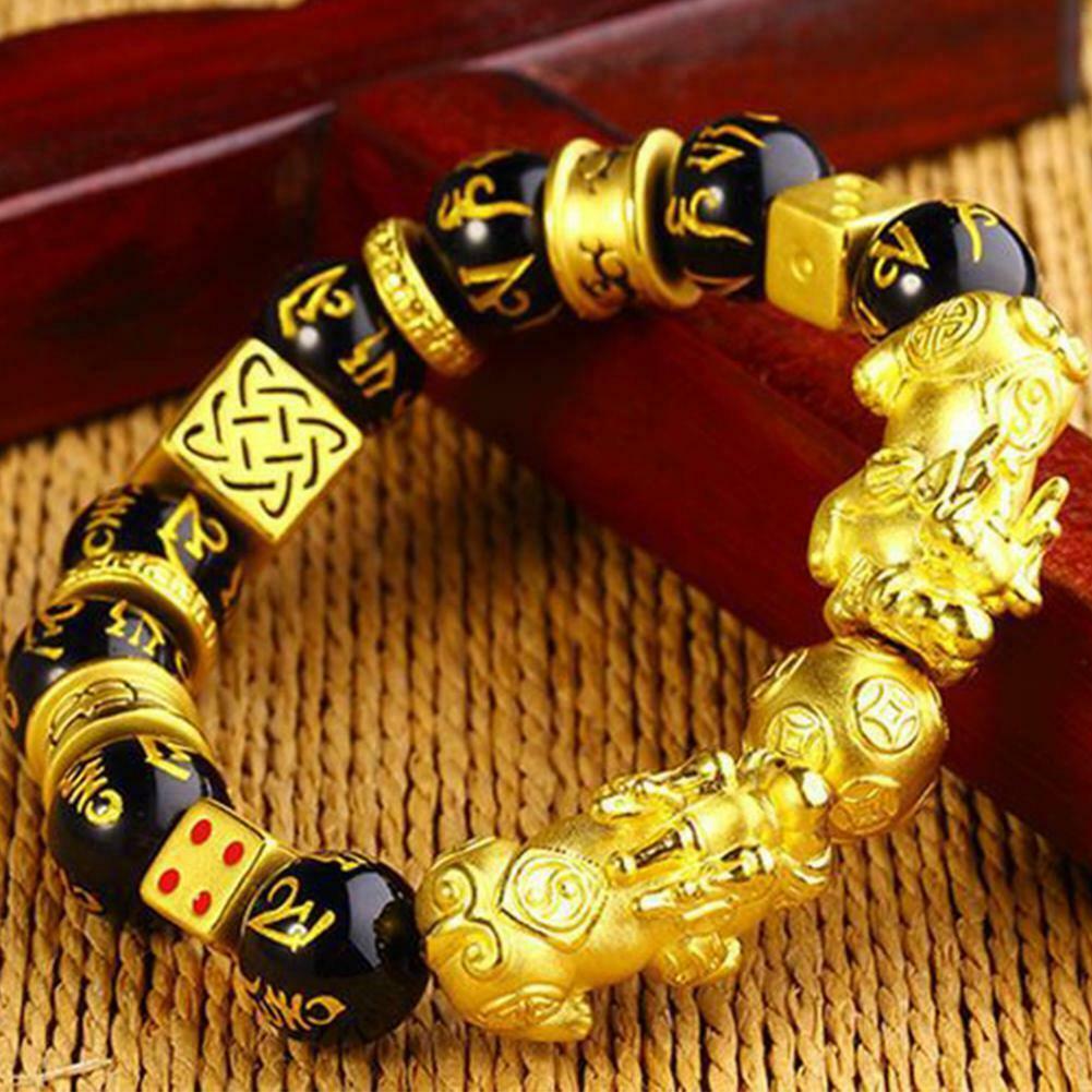 Pixiu Guardian Bracelet Bring Luck Wealth Beads Strand Bracelets