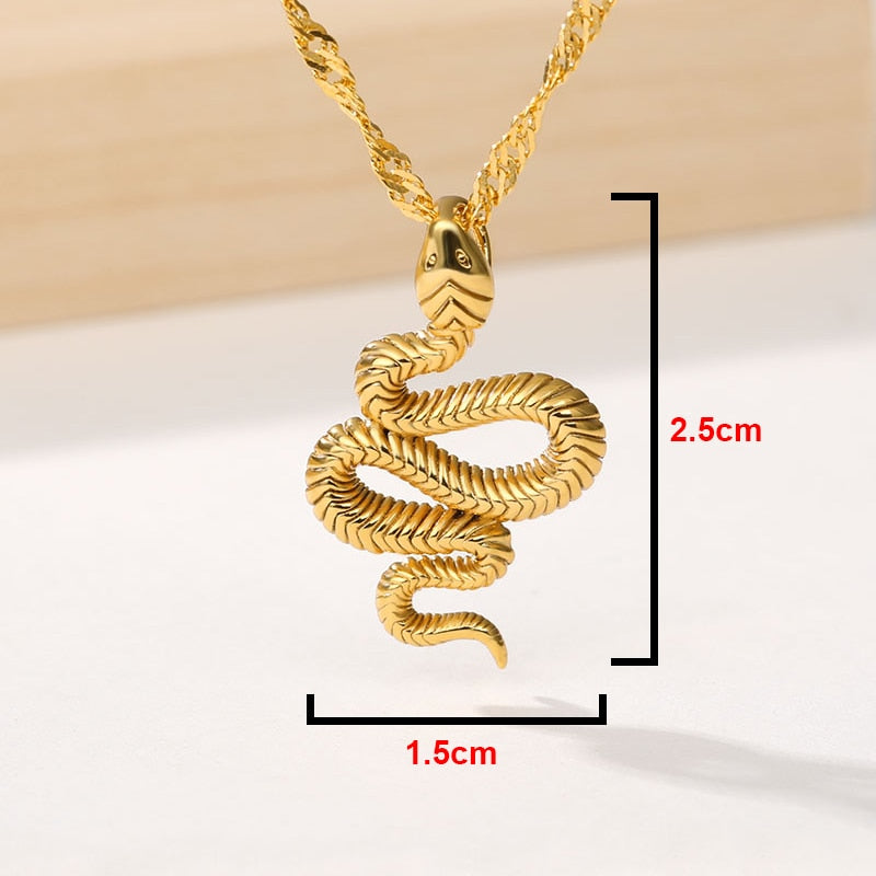 Women Stainless Steel Gold Chain Necklaces Pendant