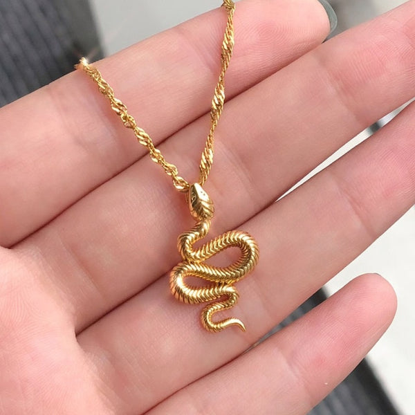 Women Stainless Steel Gold Chain Necklaces Pendant