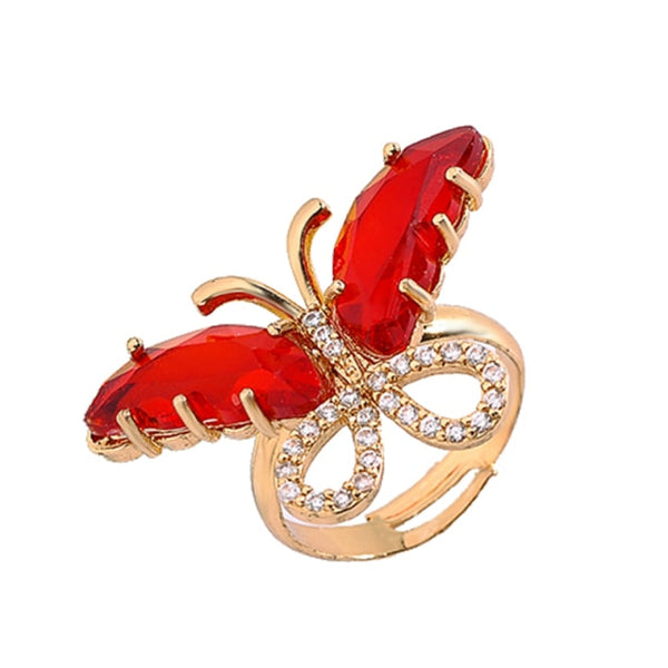 16 Colors Crystal Butterfly Ring