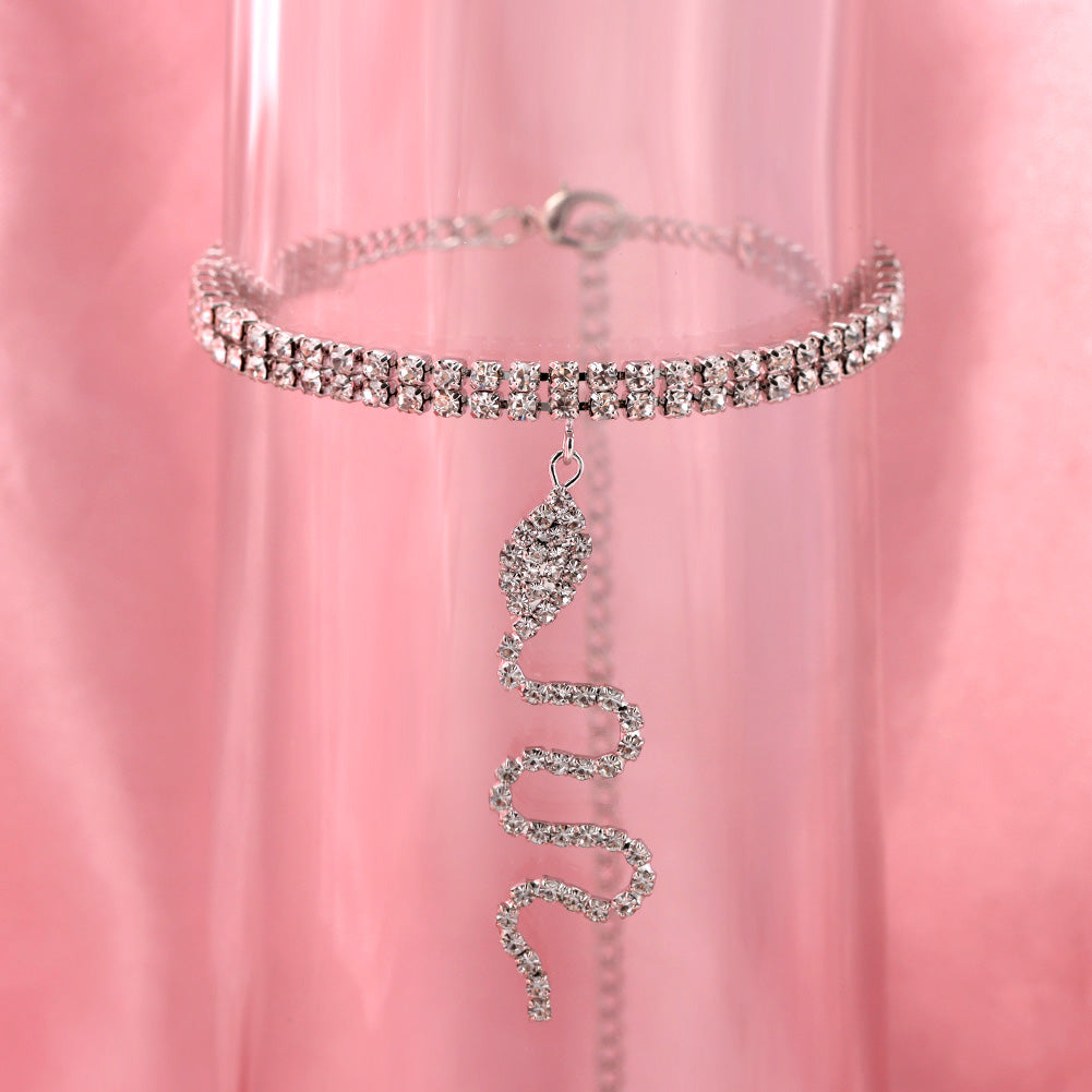 New Bling Dragon Crystal Tennis Chain Anklet for Women