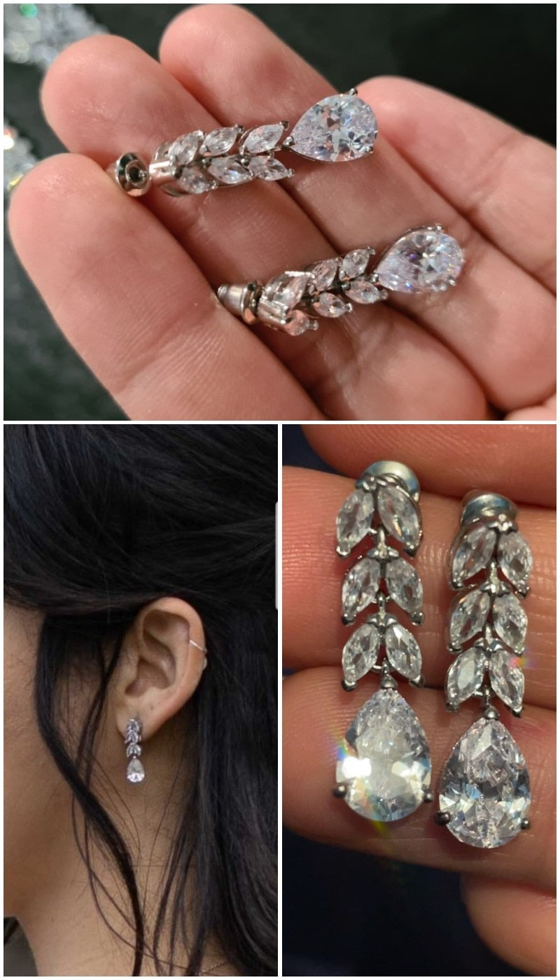 Leave&Water Drop Shape Earring