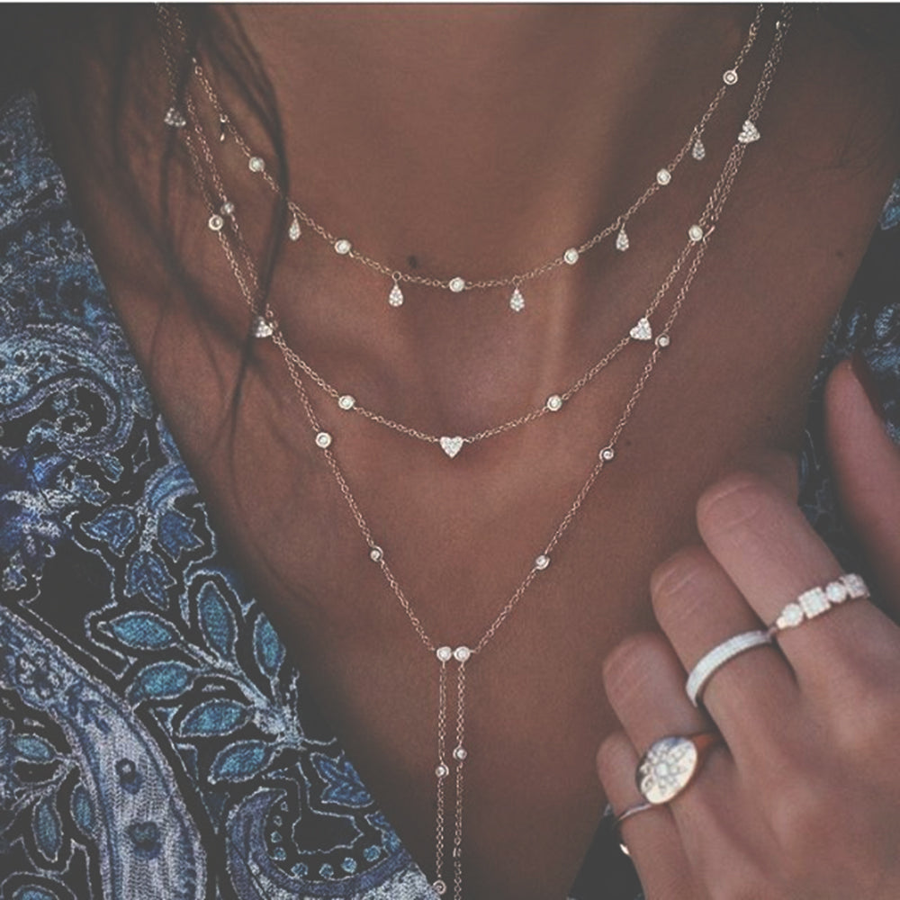Bohemian Multi-layer Moon Star Necklace