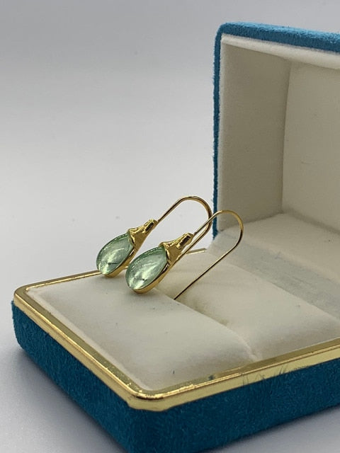 4 Colors Delicate Gold Color Inlay Natural Stone Hook Dangle Earrings