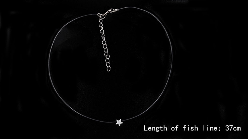Fashion Silver Color Crystal Zircon Invisible Pendant Necklace