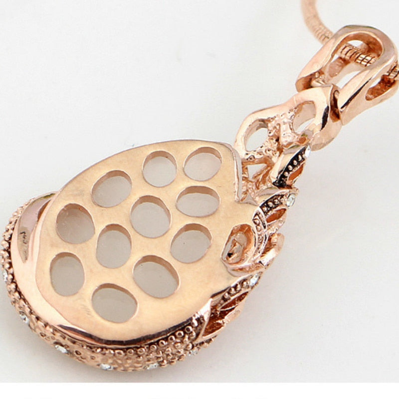 Women Elegant Waterdrop Rhinestone  Hook Earrings Jewelry Set