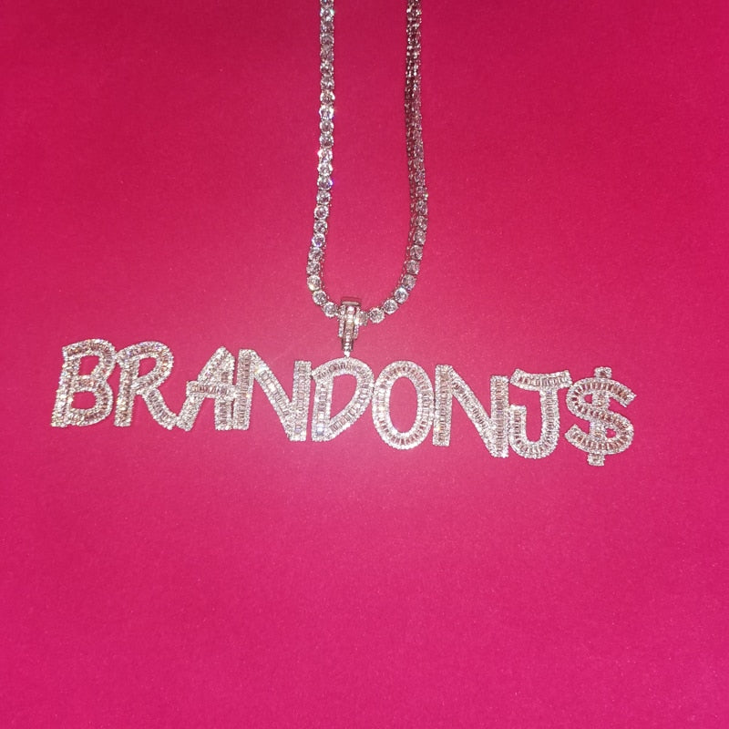 Baguette Letters Pendantock Jewelry