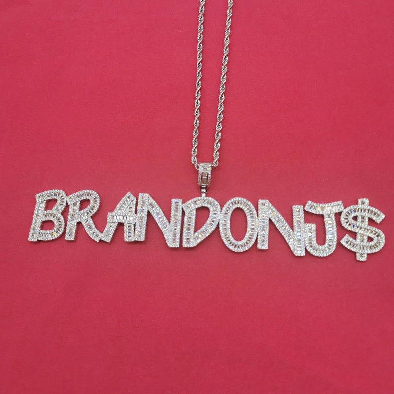 Baguette Letters Pendantock Jewelry