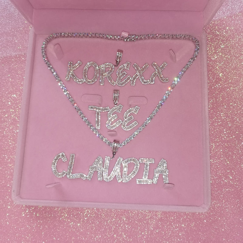 Baguette Letters Pendantock Jewelry