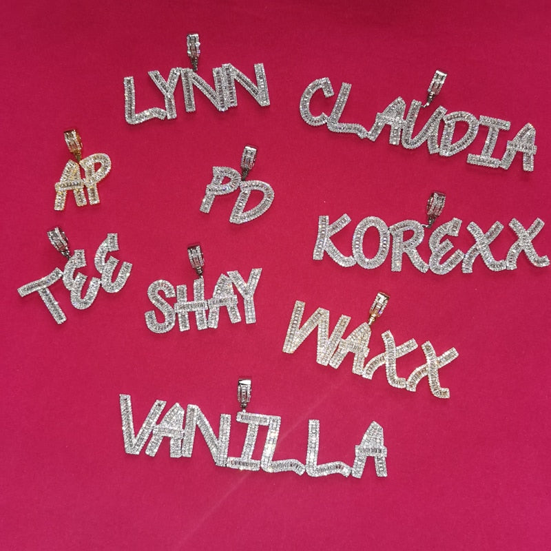 Baguette Letters Pendantock Jewelry