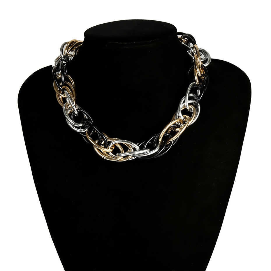 Punk Hip Hop Curb Cuban Twisted Choker Necklace