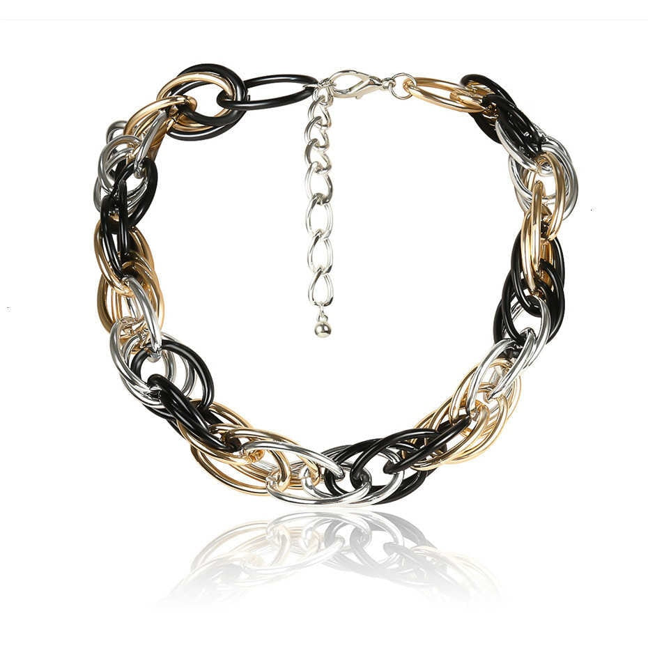 Punk Hip Hop Curb Cuban Twisted Choker Necklace