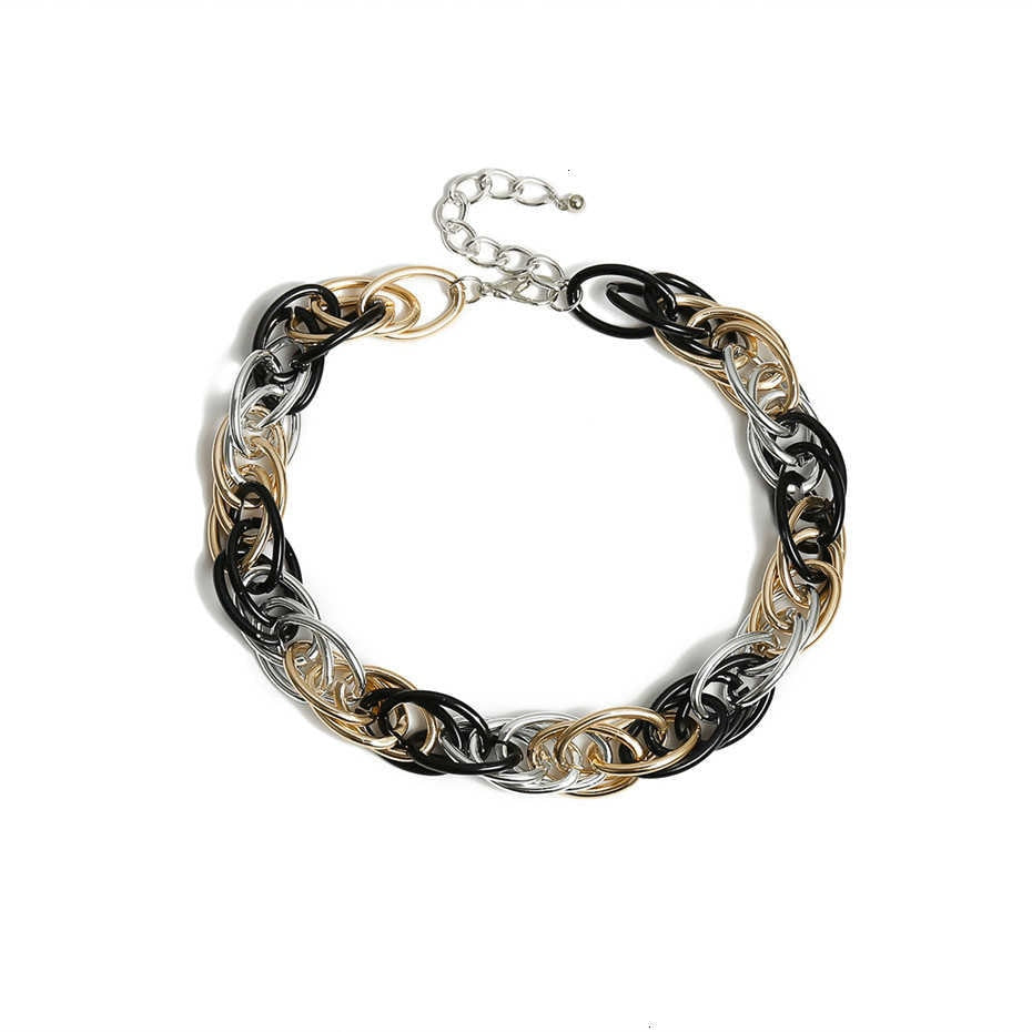 Punk Hip Hop Curb Cuban Twisted Choker Necklace