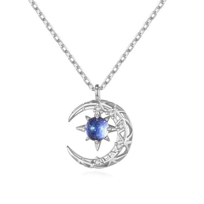 Fashion Light Of Stars And Moon Charm Necklace