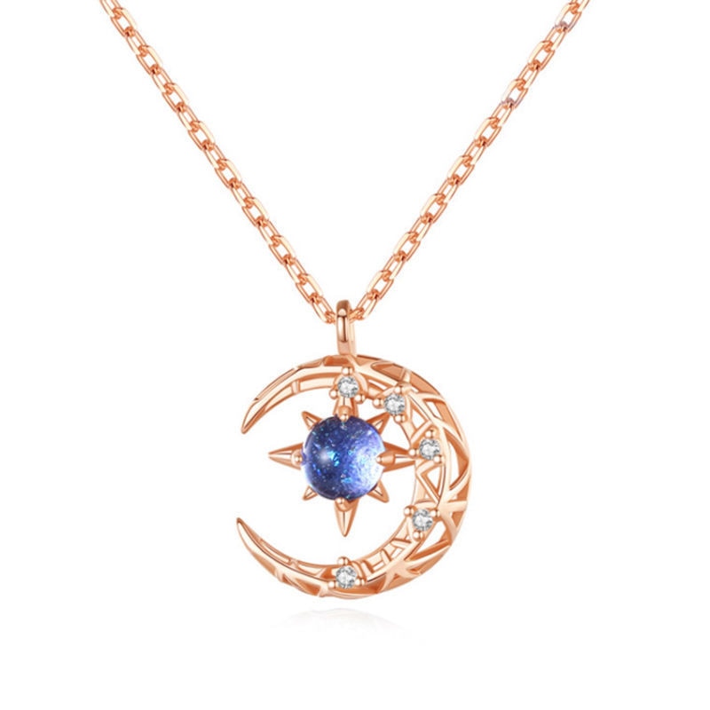 Fashion Light Of Stars And Moon Charm Necklace