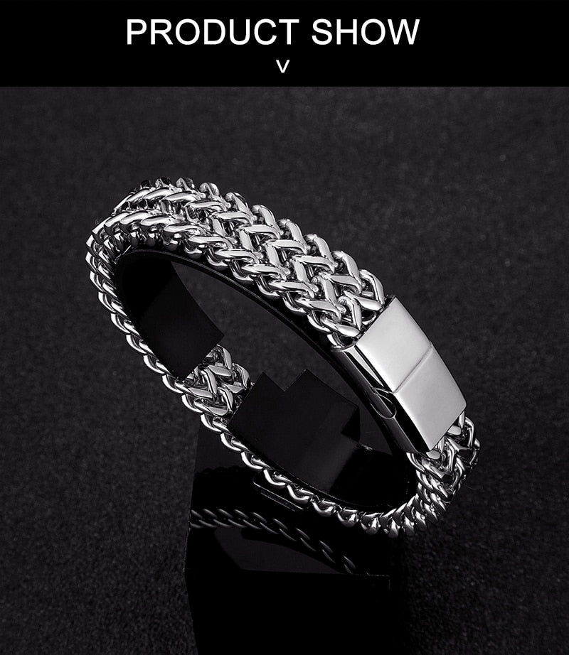 Punk Motorcycle Accessories Magnetic Clasp Bracelets