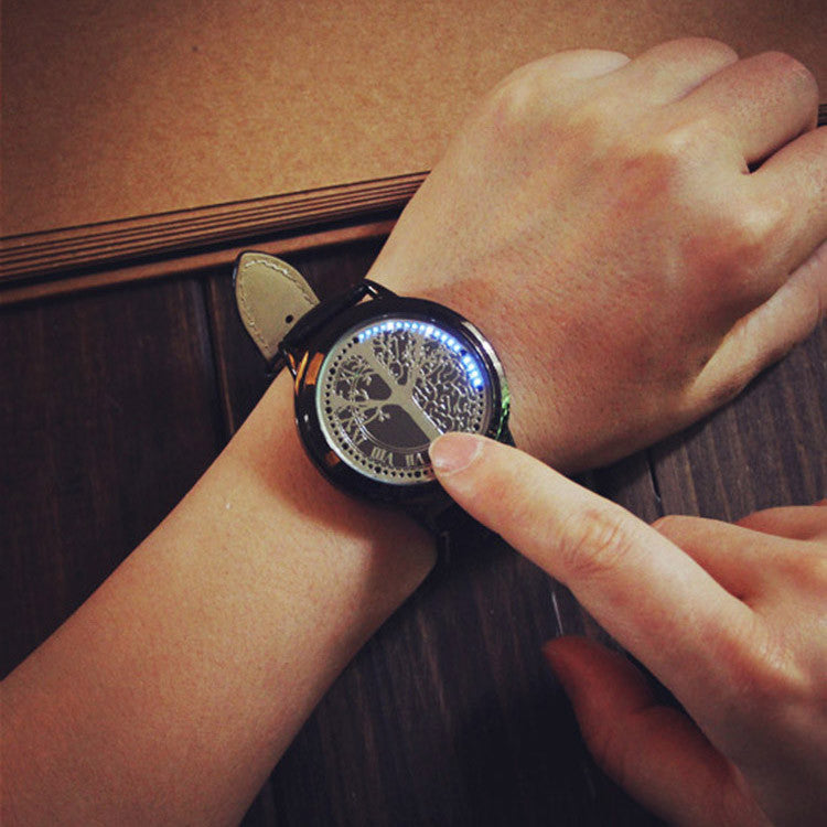 Led Touch Watches Fashion casual creative leather watch