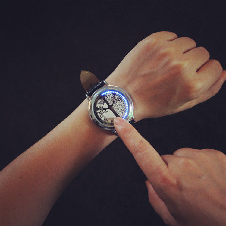 Led Touch Watches Fashion casual creative leather watch