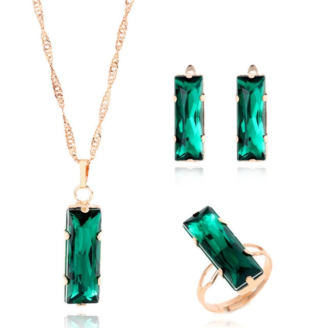 Bijouterie  Rhinestone Earrings and Necklace Set