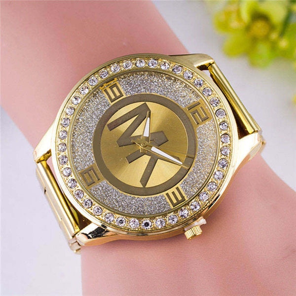 Reloj de cuarzo de lujo para mujer, con diamantes de imitación.