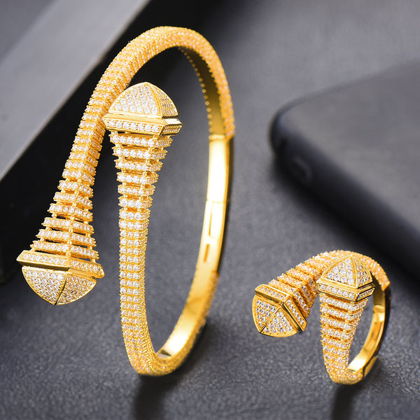 4pcs Waterdrop Jewelry Sets Cubic Zircon High end Craft Dubai Bridal Jewelry Set