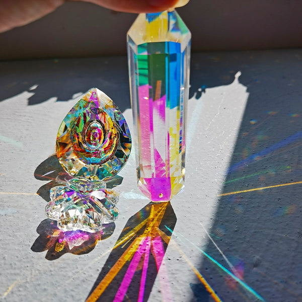 Pack of 3 Colorful Chandelier Prisms Suncatcher