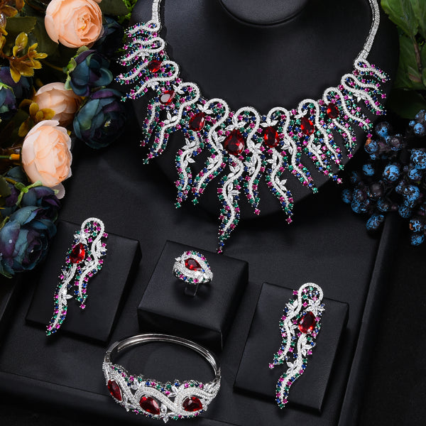 Blue CZ Luxury dubai Jewelry Sets For Women