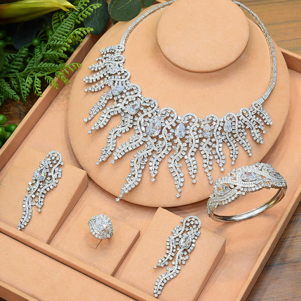 Blue CZ Luxury dubai Jewelry Sets For Women