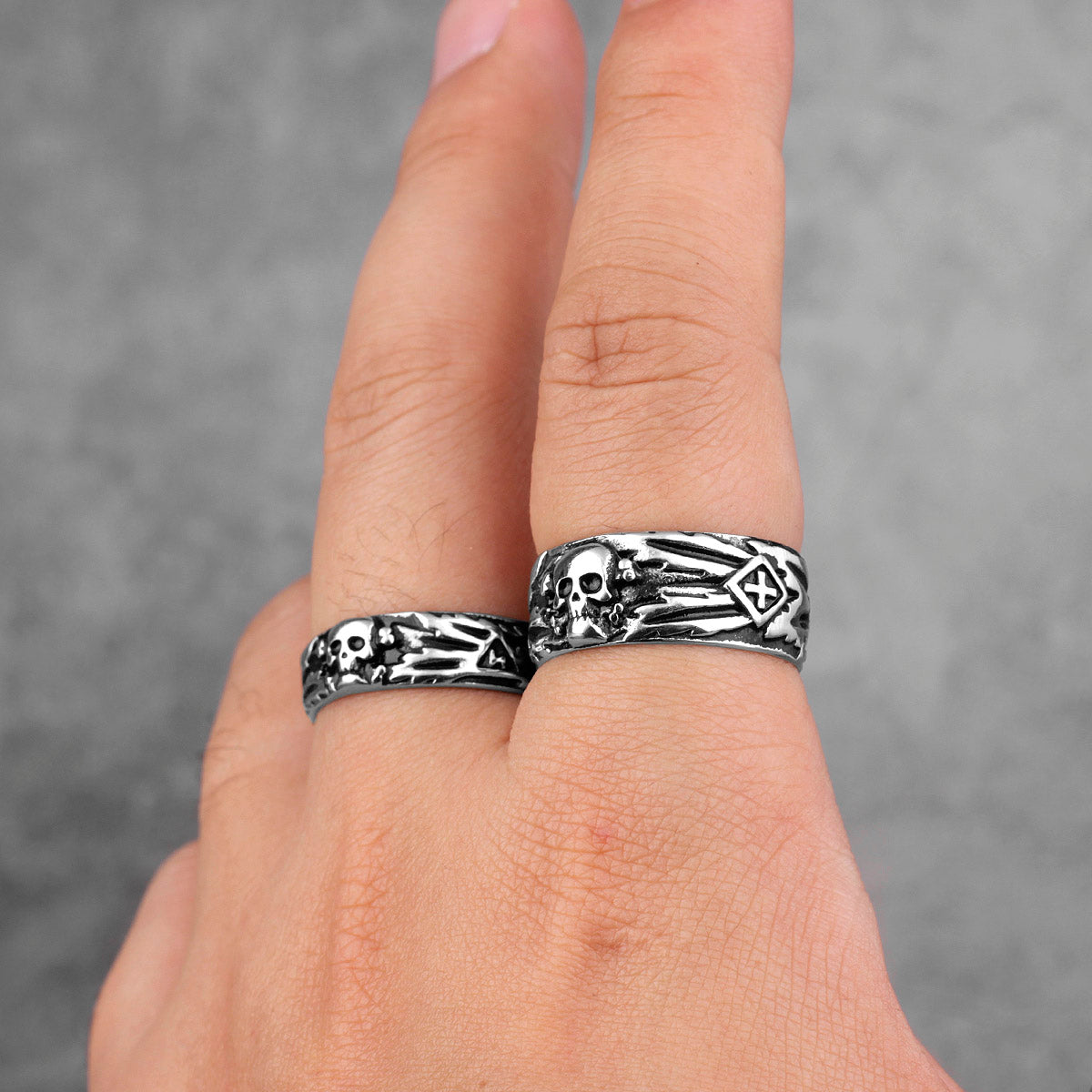 Domineering Skull Devil Stainless Steel Men Rings