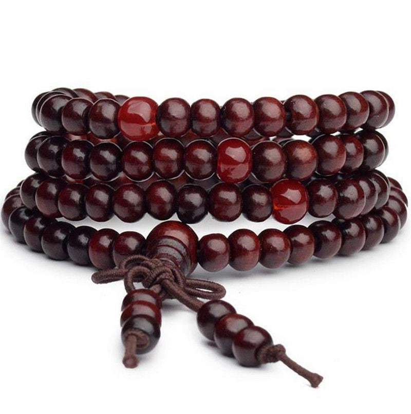 Natural Sandalwood Buddhist Buddha Wood Prayer  Bracelets