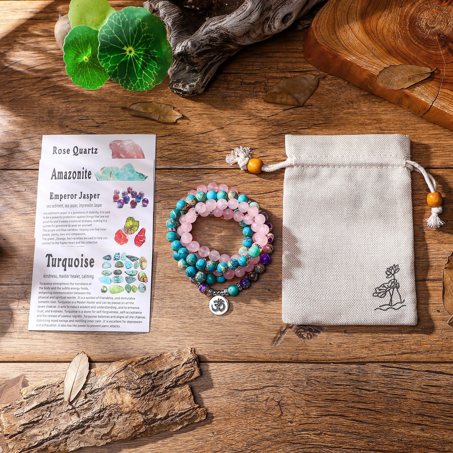 108 Mala Natural Stone Bracelet Women