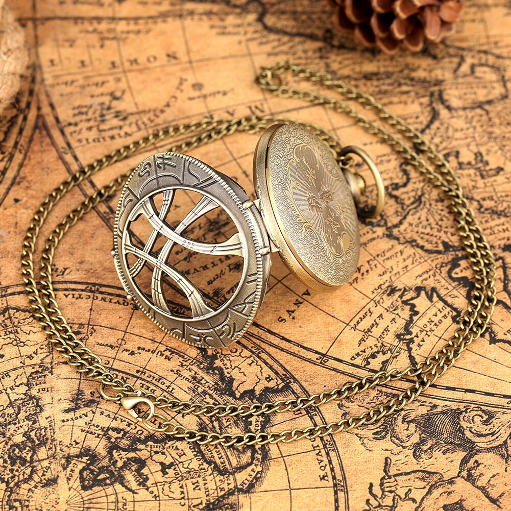 Hollow Eye-Shaped Pendant Pocket Watch
