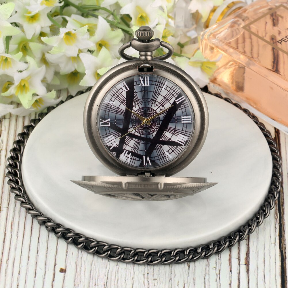 Hollow Eye-Shaped Pendant Pocket Watch