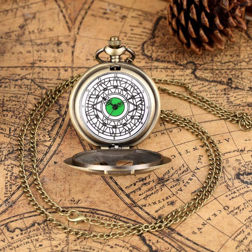 Hollow Eye-Shaped Pendant Pocket Watch