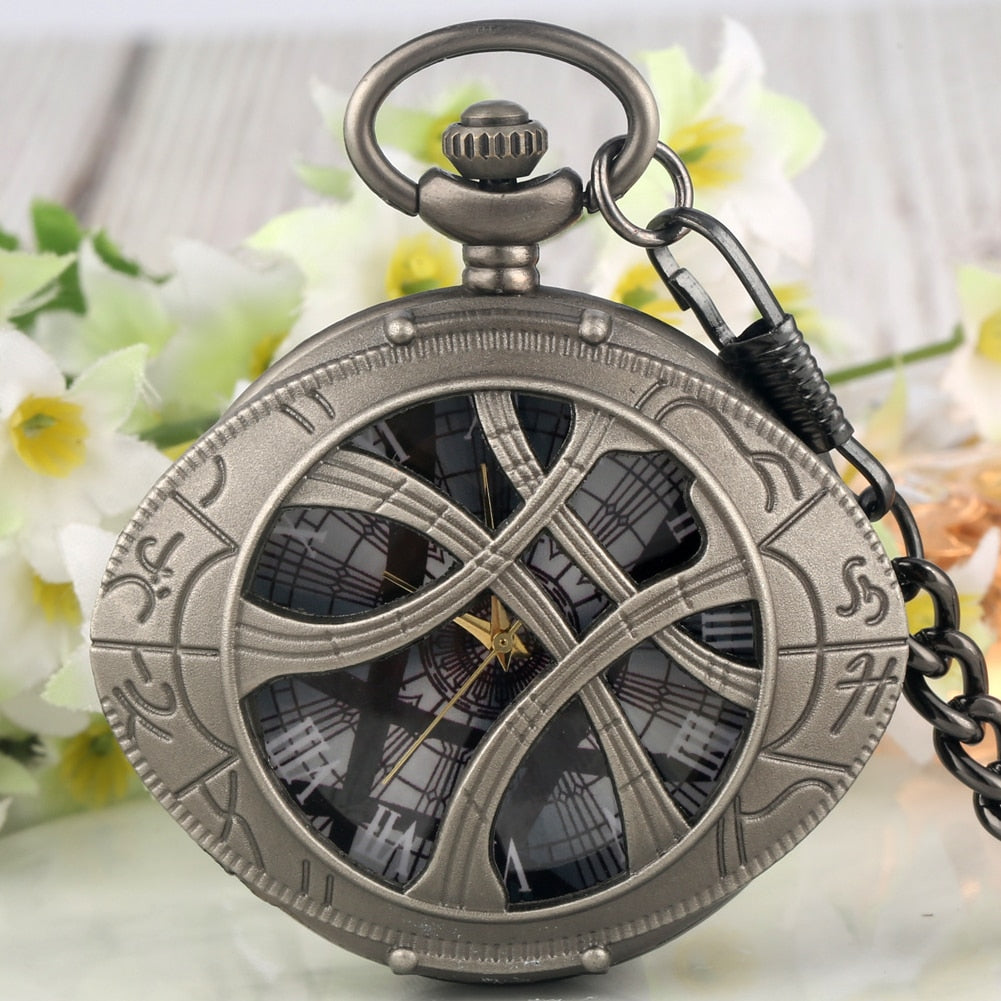 Hollow Eye-Shaped Pendant Pocket Watch